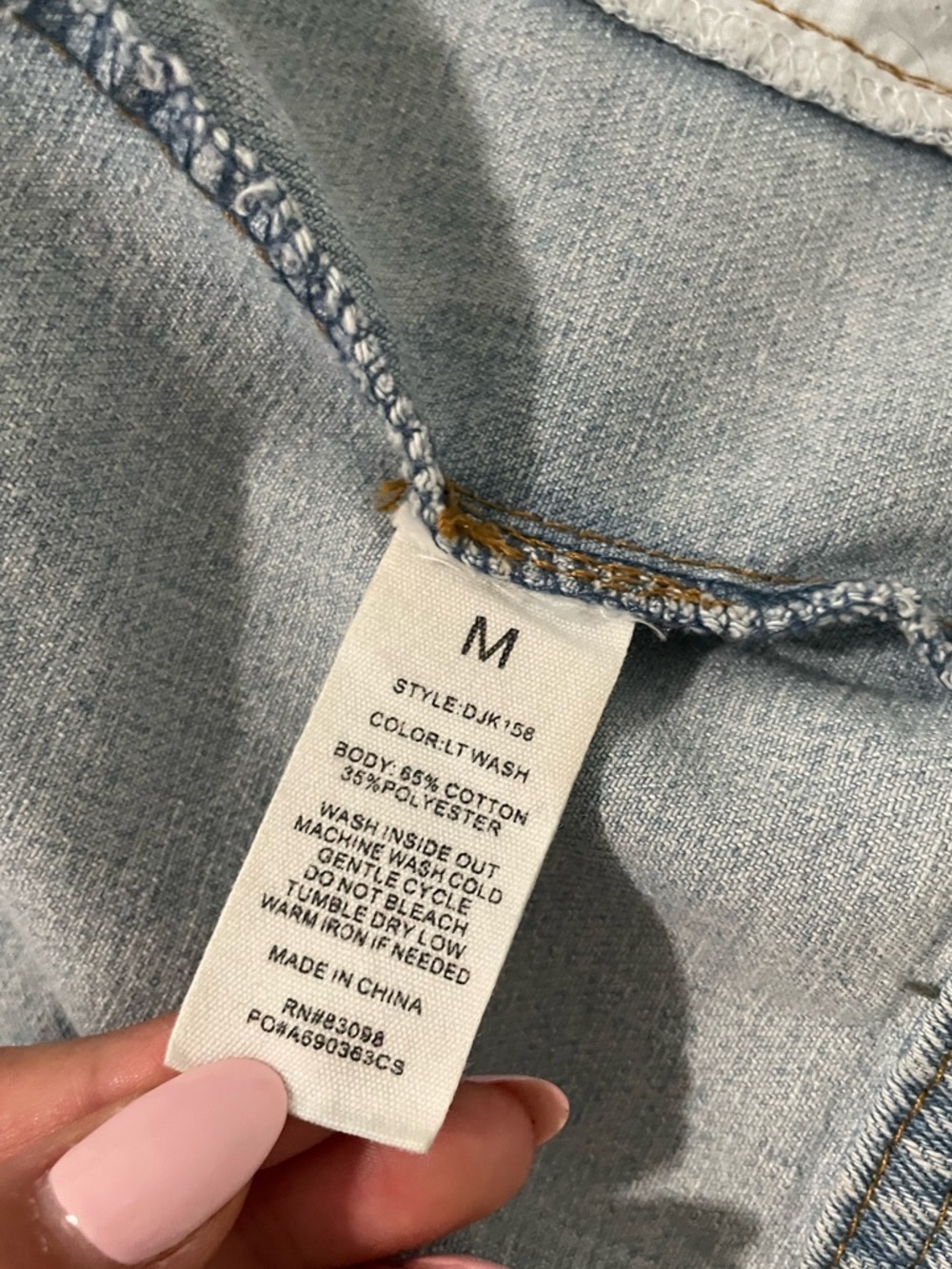 CI SONO Light Blue Denim Jean Jacket | Classic Button-Front Jean Jacket - Picture 9 of 16
